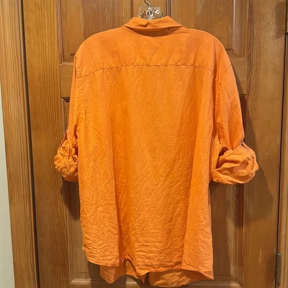 Lauren Ralph Lauren women’s button down 100% linen shirt size 3X. - Picture 3 of 5